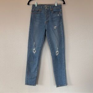 Levi’s Wedgie Skinny High Rise Button Fly Distressed Jeans‎ Women's Size 25